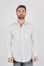 Load image into Gallery viewer, Mens Modern Fit Stretch Lurex Western Long Sleeve Shirt

