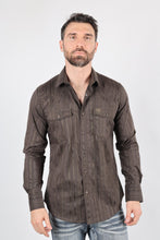 Load image into Gallery viewer, Mens Modern Fit Stretch Lurex Western Long Sleeve Shirt
