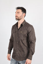 Load image into Gallery viewer, Mens Modern Fit Stretch Lurex Western Long Sleeve Shirt
