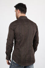 Load image into Gallery viewer, Mens Modern Fit Stretch Lurex Western Long Sleeve Shirt

