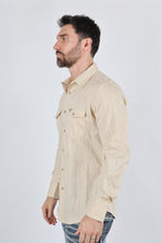 Load image into Gallery viewer, Mens Modern Fit Stretch Lurex Western Long Sleeve Shirt
