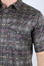 Load image into Gallery viewer, Mens Performance Classic Fit Western Short Sleeve Aztec Print Shirt
