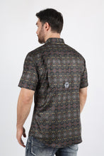 Load image into Gallery viewer, Mens Performance Classic Fit Western Short Sleeve Aztec Print Shirt
