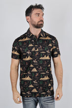 Load image into Gallery viewer, Mens Performance Fabric Modern Fit Stretch Cactus Print Polo
