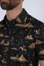 Load image into Gallery viewer, Mens Performance Fabric Modern Fit Stretch Cactus Print Polo
