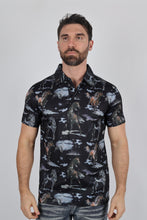 Load image into Gallery viewer, Mens Performance Fabric Modern Fit Stretch Rodeo Print Polos
