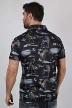 Load image into Gallery viewer, Mens Performance Fabric Modern Fit Stretch Rodeo Print Polos
