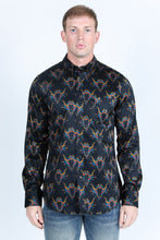 Load image into Gallery viewer, Mens Satin Cotton/Spandex Modern Fit Long Sleeve Shirt
