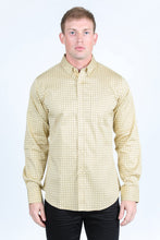 Load image into Gallery viewer, Mens Satin Cotton/Spandex Modern Fit Long Sleeve Shirt - Beige
