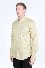 Load image into Gallery viewer, Mens Satin Cotton/Spandex Modern Fit Long Sleeve Shirt - Beige
