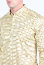 Load image into Gallery viewer, Mens Satin Cotton/Spandex Modern Fit Long Sleeve Shirt - Beige
