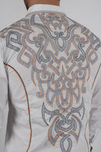 Load image into Gallery viewer, Mens Vintage Washed 2-tone Embroidery Modern Fit Stretch Shirt
