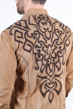 Load image into Gallery viewer, Mens Vintage Washed 2-tone Embroidery Modern Fit Stretch Shirt
