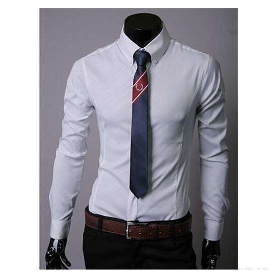 Men's White Slim Fit Dress Shirt