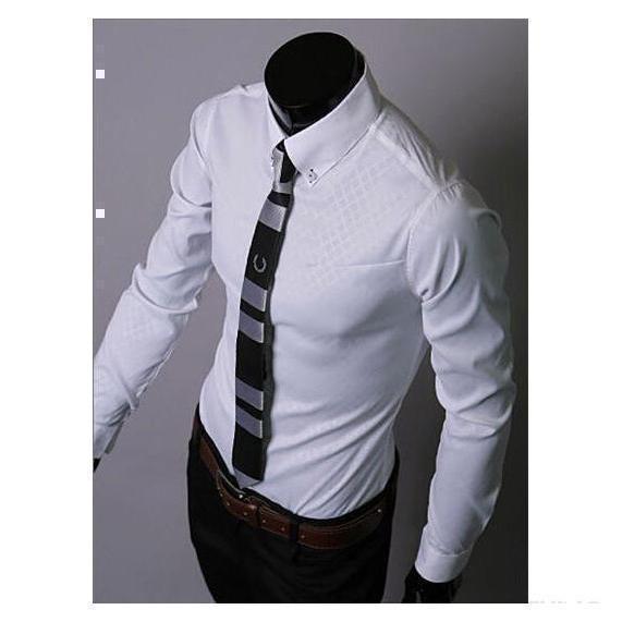 Men's White Slim Fit Dress Shirt