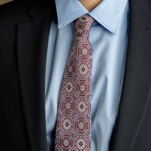 Load image into Gallery viewer, Mantova - Printed Silk Tie - Burgundy Plum
