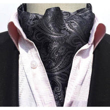 Load image into Gallery viewer, Midnight Paisley Silk Ascot/Cravat Tie

