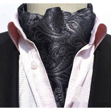 Load image into Gallery viewer, Midnight Paisley Silk Ascot/Cravat Tie
