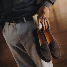 Load image into Gallery viewer, Men's Navy Suede Milano Loafer
