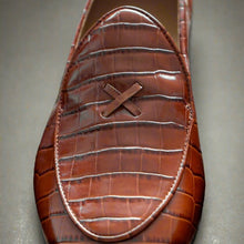 Load image into Gallery viewer, Men's Cognac Full Croc Milano Loafer
