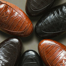 Load image into Gallery viewer, Men's Cognac Full Croc Milano Loafer
