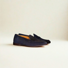 Load image into Gallery viewer, Women's Navy Suede Milano Loafer
