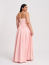Load image into Gallery viewer, Najwa Baby Pink Ruched Breast Drop Waist Maxi Dress
