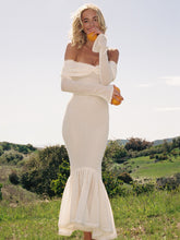 Load image into Gallery viewer, Kaedyn Off Shoulder Long Sleeve Crochet Mermaid Maxi Dress
