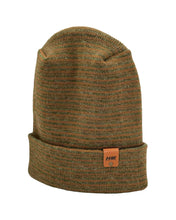 Load image into Gallery viewer, Trending Men’s Beanie – Modern H-Stitch Cuffed Beanie | Brown &amp; Green Contrast | Made in USA
