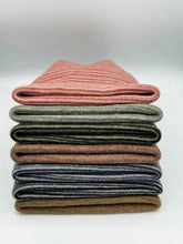 Load image into Gallery viewer, Trending Men’s &amp; Women’s Beanie – H-Stitch Cuffed Beanie | Burgundy/Pink Contrast | Made in USA
