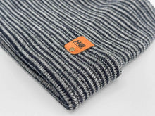 Load image into Gallery viewer, H-Stitch Contrast Cuffed Beanie – Gray/Denim | Made in USA | viral Ski &amp; Snowboard Beanie
