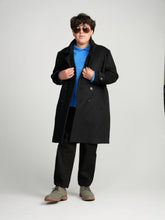 Load image into Gallery viewer, Black Double Breasted Peacoat
