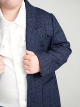 Load image into Gallery viewer, Navy Glen Plaid Dress Blazer
