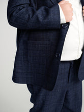 Load image into Gallery viewer, Navy Glen Plaid Dress Blazer
