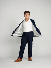 Load image into Gallery viewer, Navy Plaid Windowpane Dress Pants
