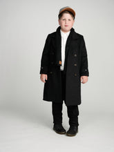 Load image into Gallery viewer, Black Double Breasted Peacoat
