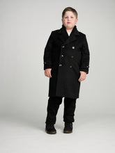 Load image into Gallery viewer, Black Double Breasted Peacoat
