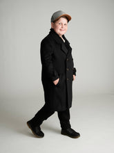 Load image into Gallery viewer, Black Double Breasted Peacoat
