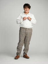 Load image into Gallery viewer, Tan Buttons Long Sleeve Dress Shirt with Paisley Contrast
