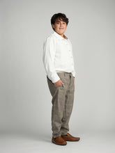 Load image into Gallery viewer, Tan Buttons Long Sleeve Dress Shirt with Paisley Contrast
