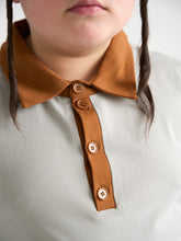 Load image into Gallery viewer, Gray Color Block Polo Long Sleeve
