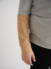 Load image into Gallery viewer, Gray Color Block Polo Long Sleeve
