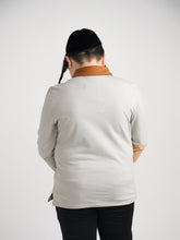 Load image into Gallery viewer, Gray Color Block Polo Long Sleeve
