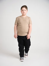 Load image into Gallery viewer, Almond Ribbed Button Top
