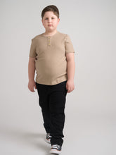 Load image into Gallery viewer, Almond Ribbed Button Top
