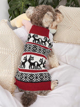 Load image into Gallery viewer, Moose Snowflake Pattern High Neck Pet Sweater | NCS
