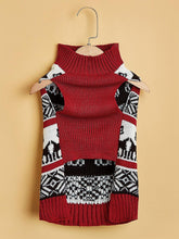 Load image into Gallery viewer, Moose Snowflake Pattern High Neck Pet Sweater | NCS
