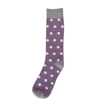 Load image into Gallery viewer, Wisteria Purple with White Polka Dot Socks
