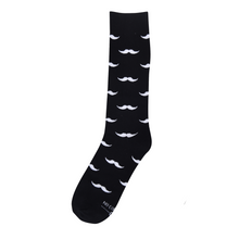 Load image into Gallery viewer, Black with White Mustache Socks
