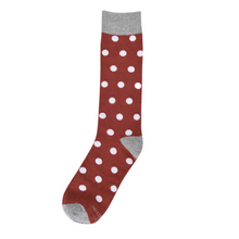 Load image into Gallery viewer, Burnt Orange with White Polka Dot Socks
